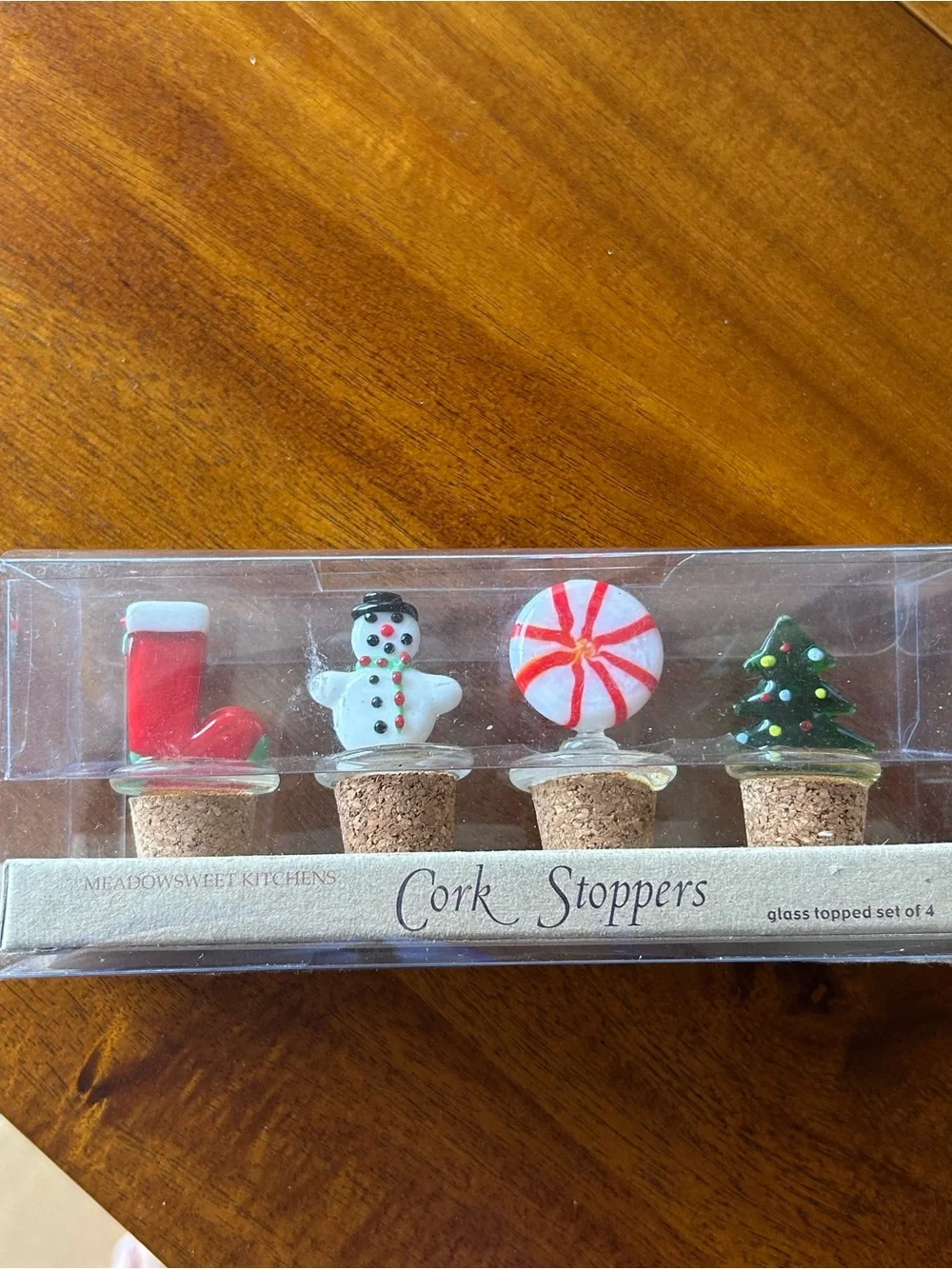 Christmas Holiday wine Cork Stoppers Set - Red, White,Green NEW Stocking stuffer